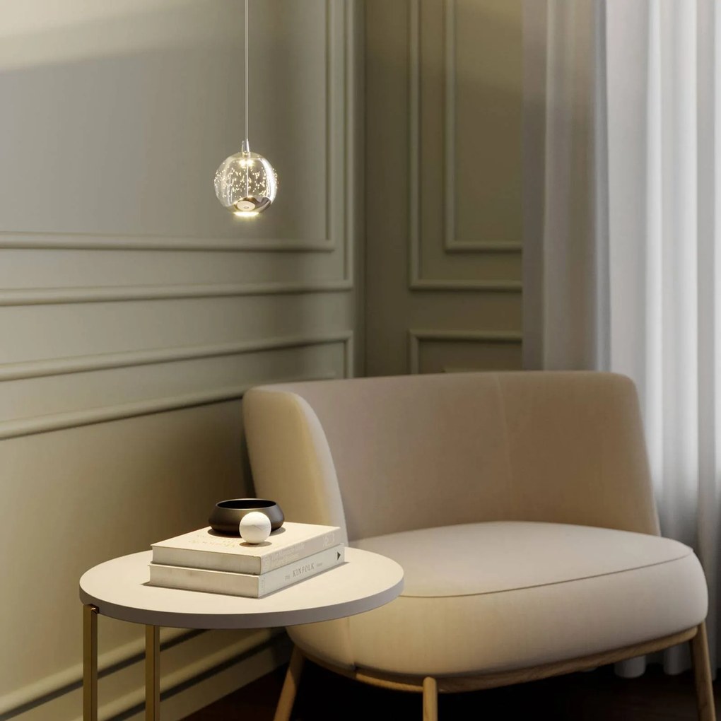 Lucande Lampada a sospensione LED Hayley, 1 luce, cromo