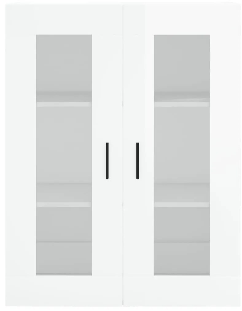 Armadietti a Parete 2 pz Bianco Lucido in Legno Multistrato