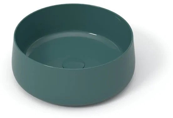 Lavabo da appoggio tondo in ceramica verde