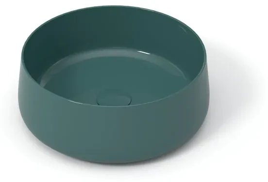 Lavabo da appoggio tondo in ceramica verde