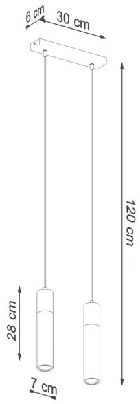 Sollux SL.0966 - Lampadario a sospensione con filo ZANE 2xGU10/40W/230V calcestruzzo/legno