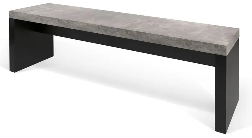 Panchina nera e grigia con decoro in cemento , 140 x 43 cm Detroit - TemaHome
