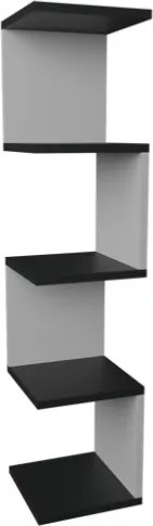 Mensola Ad Angolo Zig-Zag 5 Ripiani 25x25x109 Musa Bianco E Antracite