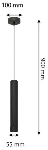 Lampadario LED a sospensione con filo TUBA 1xGU10/4,8W/230V nero