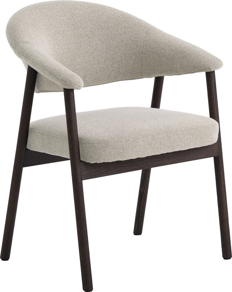 Sedia imbottita GARDA Beige Mélange (tessuto Lake 120) / rovere Dark Espresso