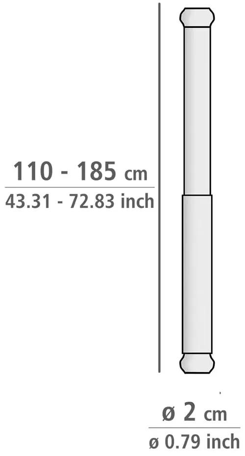 Asta telescopica in argento per tenda da doccia, lunghezza 110 - 185 cm - Wenko
