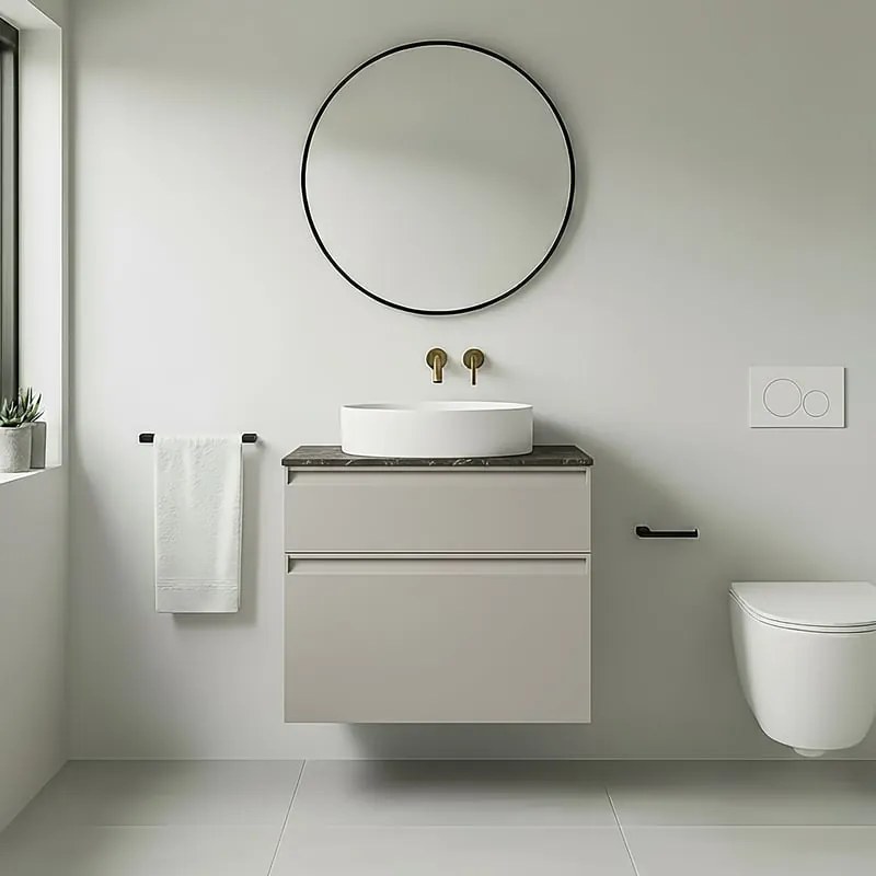 Top per lavabo  L 47 x H 1.2 x P 27 cm grigio grafite gres porcellanato C01