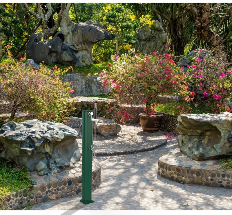 Fontana a colonna JG185/6016 in alluminio H 115 cm, 18.5 x 20 cm