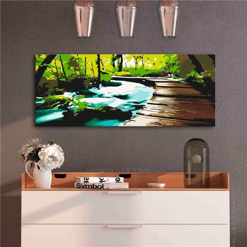 Quadro fai da te  Footbridge  Colore Bianco, Dimensioni e Misure 100x40