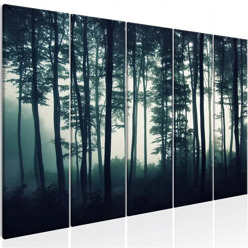 Quadro Dark Forest (5 Parts) Narrow  Colore Grigio, Dimensioni e Misure 225x90