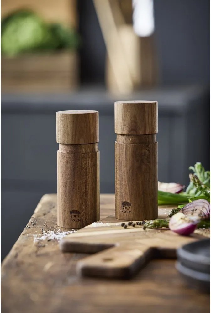 Set macina pepe e sale di colore naturale in legno 2 pz – Holm