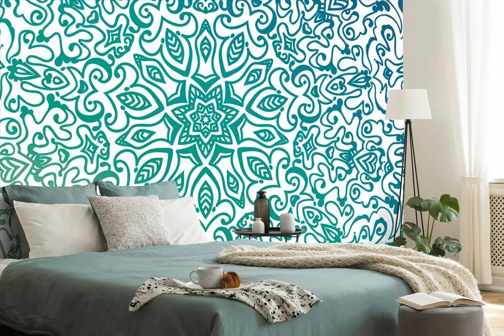 Carta da parati – Mandala blu-verde
