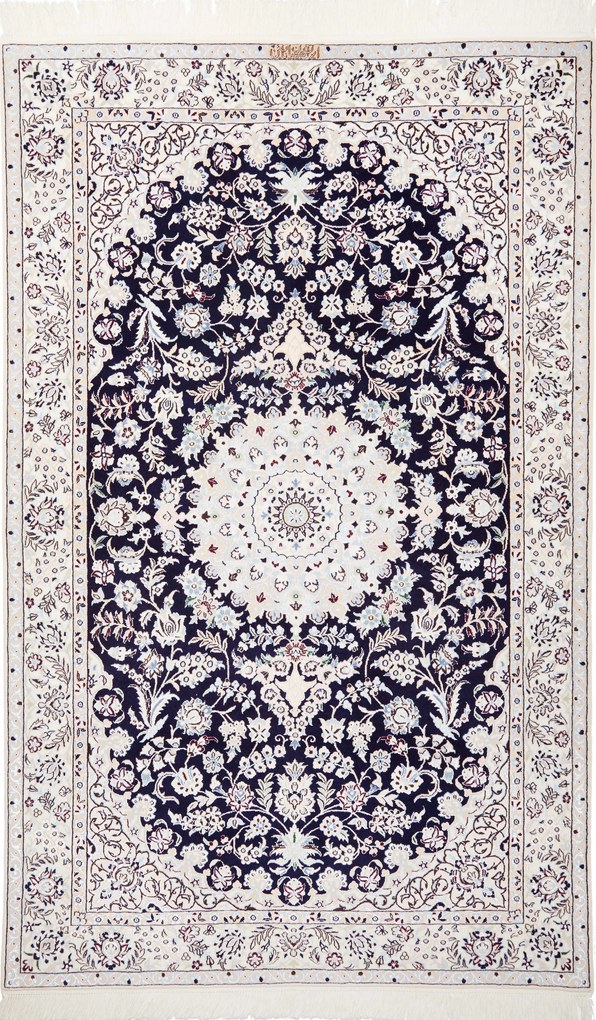 Nain Tappeto persiano 120x190 Blu (Iran) Annodato A Mano