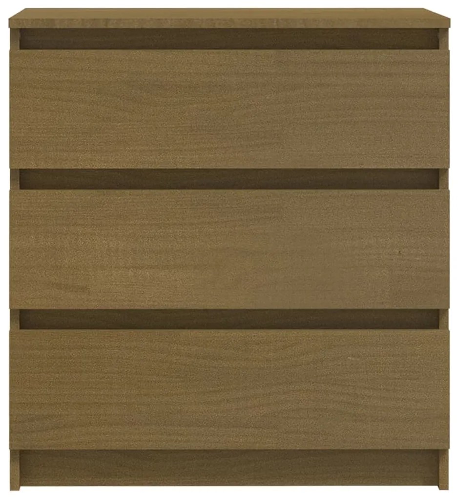 Comodino miele 60x36x64 cm in legno massello di pino