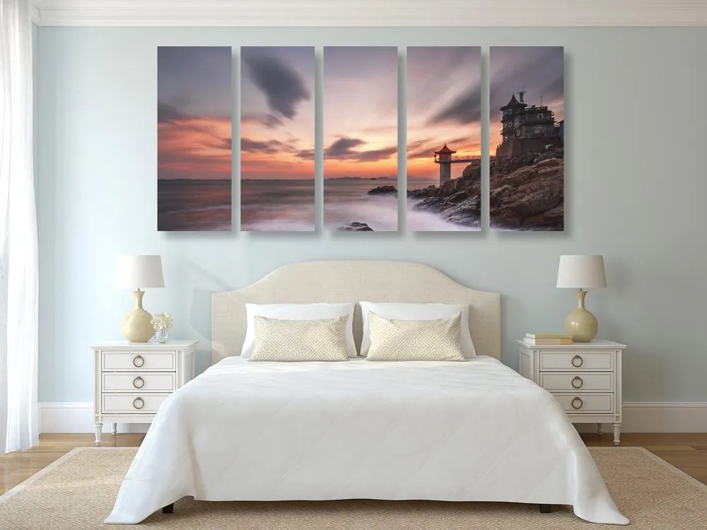 Quadri 5 pezzi – Paesaggio splendido al mare