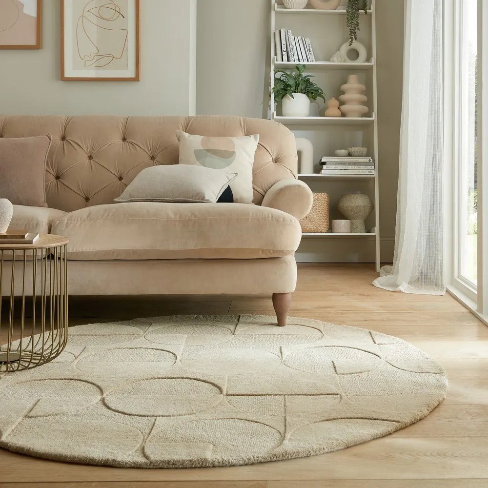 Tappeto rotondo in lana beige ø 160 cm Gigi - Flair Rugs