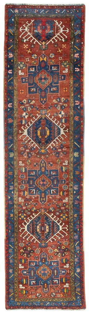 Heriz Tappeto persiano 320x90 Rosso (Iran) Annodato A Mano