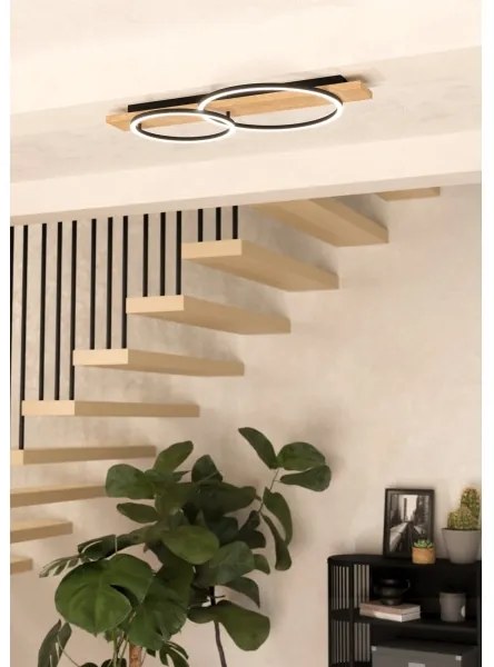 Eglo 901716 - Plafoniera LED BOYAL 2xLED/12W/230V 3000K beige/nero