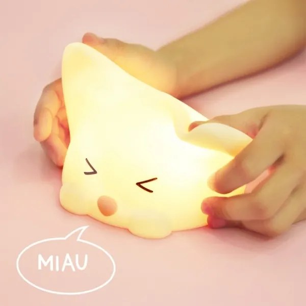 MegaLight - Lampada touch per bambini a LED RGB dimmerabile e ricaricabile CATTY CAT LED/5V