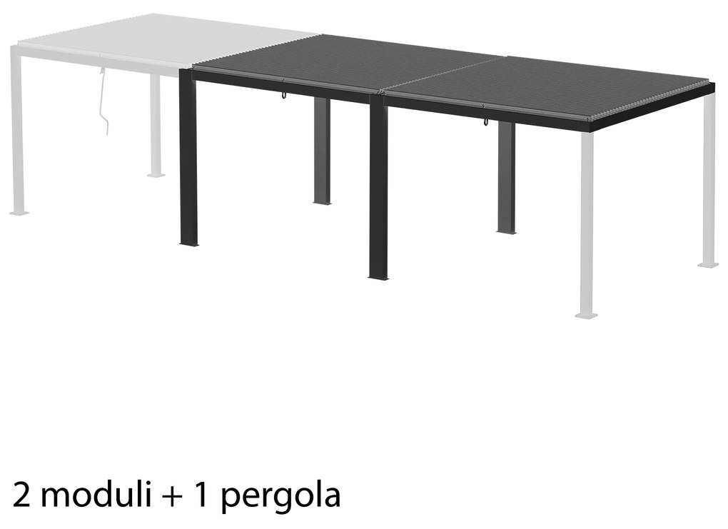 MOONTRIMMER - modulo per estensione pergola bioclimatica in alluminio modulare 3 x 3 m