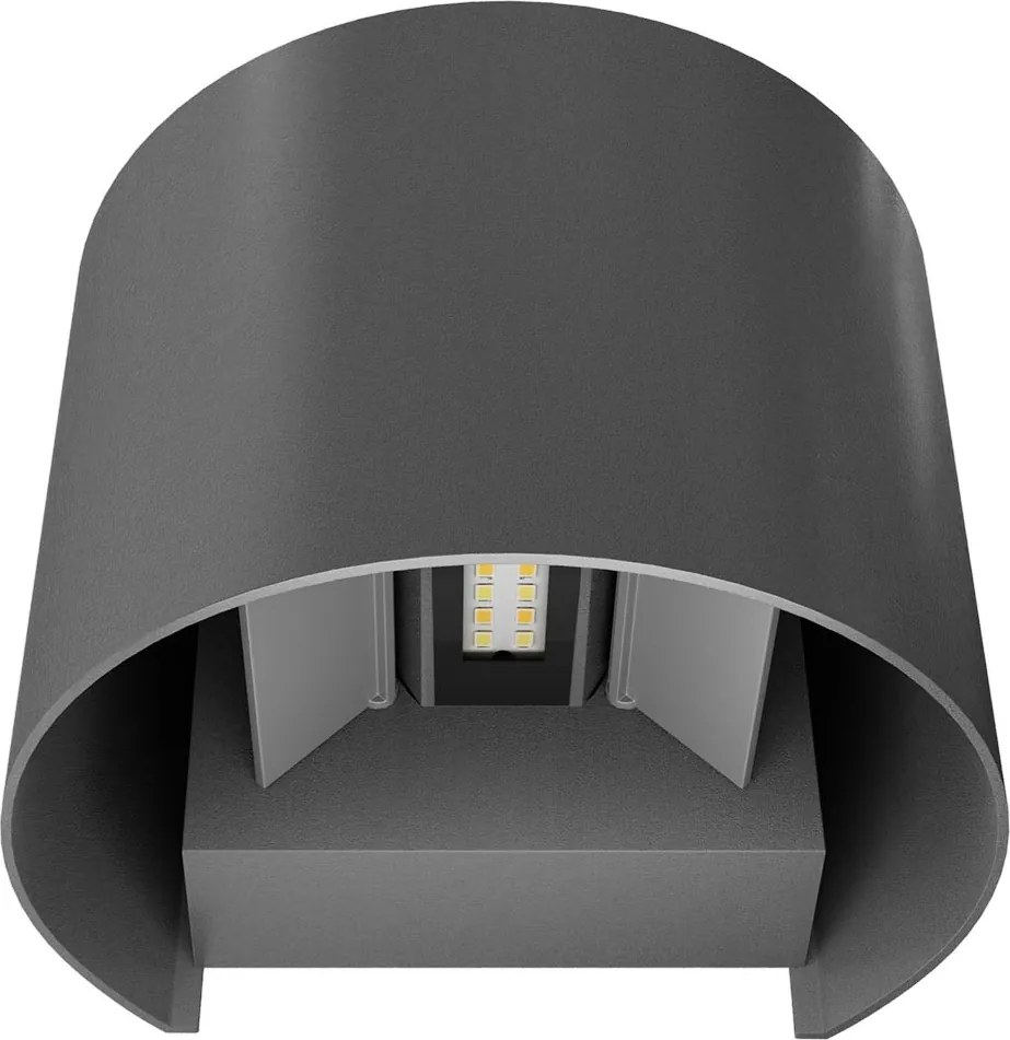 Applique LED 12W Bidirezione Curvo IP65 CCT con LED OSRAM - Antracite