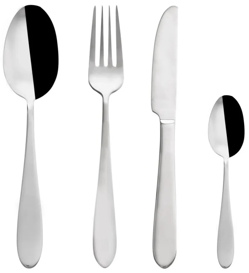 Posate argentate in acciaio inox 24 pz Mirror – Orion