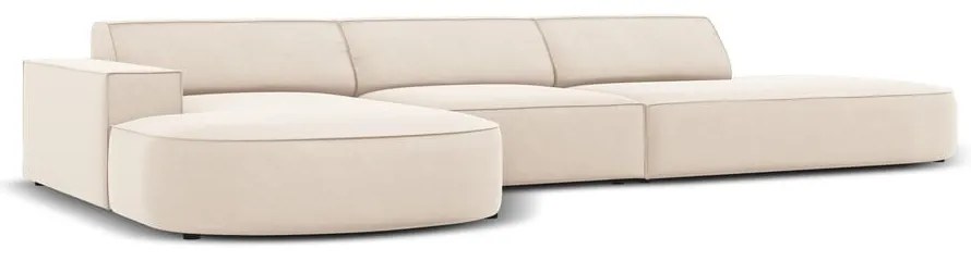 Divano angolare in velluto beige (angolo sinistro) Jodie - Micadoni Home