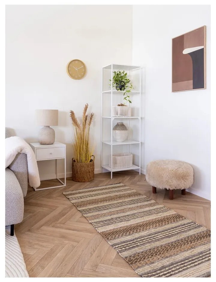Tappeto marrone in misto iuta tessuto a mano 60x90 cm Morena – House Nordic