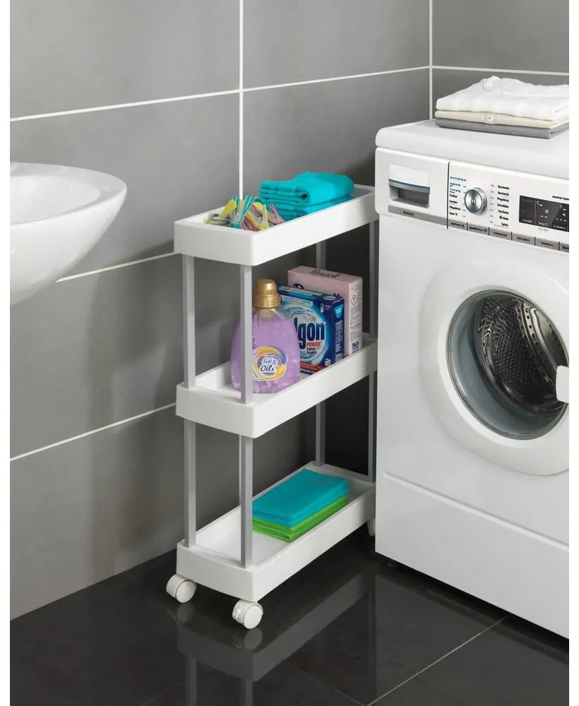 Scaffale mobile in plastica bianca 45x80 cm Mino - Wenko