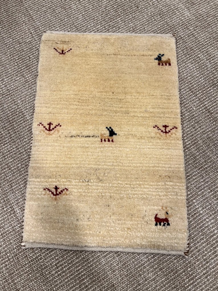 Gabbeh Tappeto 60x40 Beige (Iran) Annodato A Mano