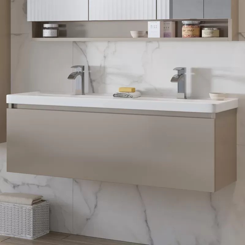 Mobile bagno 120cm con lavabo incasso a doppia vasca SP-120 - KAMALU