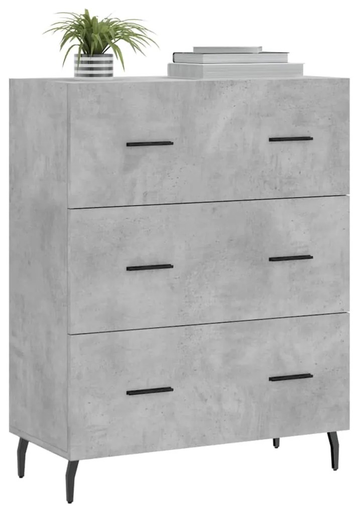 Credenza grigio cemento 69,5x34x90 cm in legno multistrato