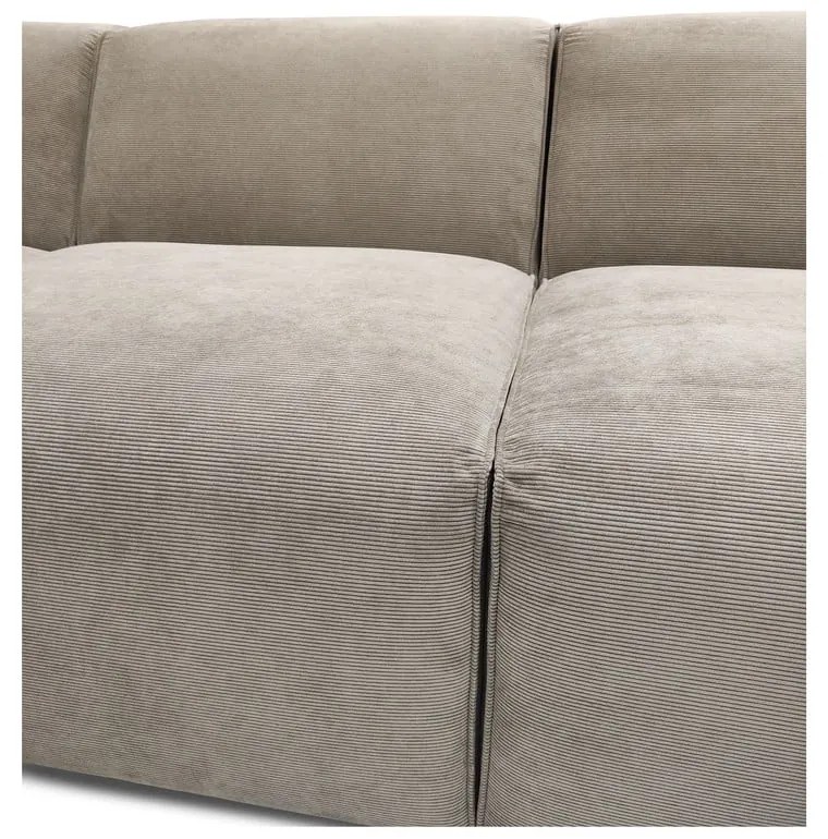 Divano angolare in velluto a coste beige (angolo destro) Sting - Scandic