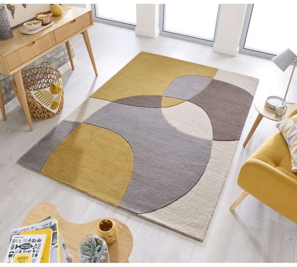 Tappeto in lana arancio/beige 120x170 cm Glow - Flair Rugs