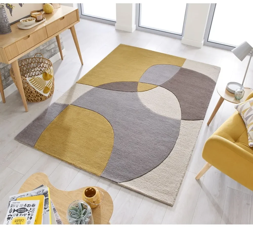 Tappeto in lana arancione/beige 160x230 cm Glow - Flair Rugs