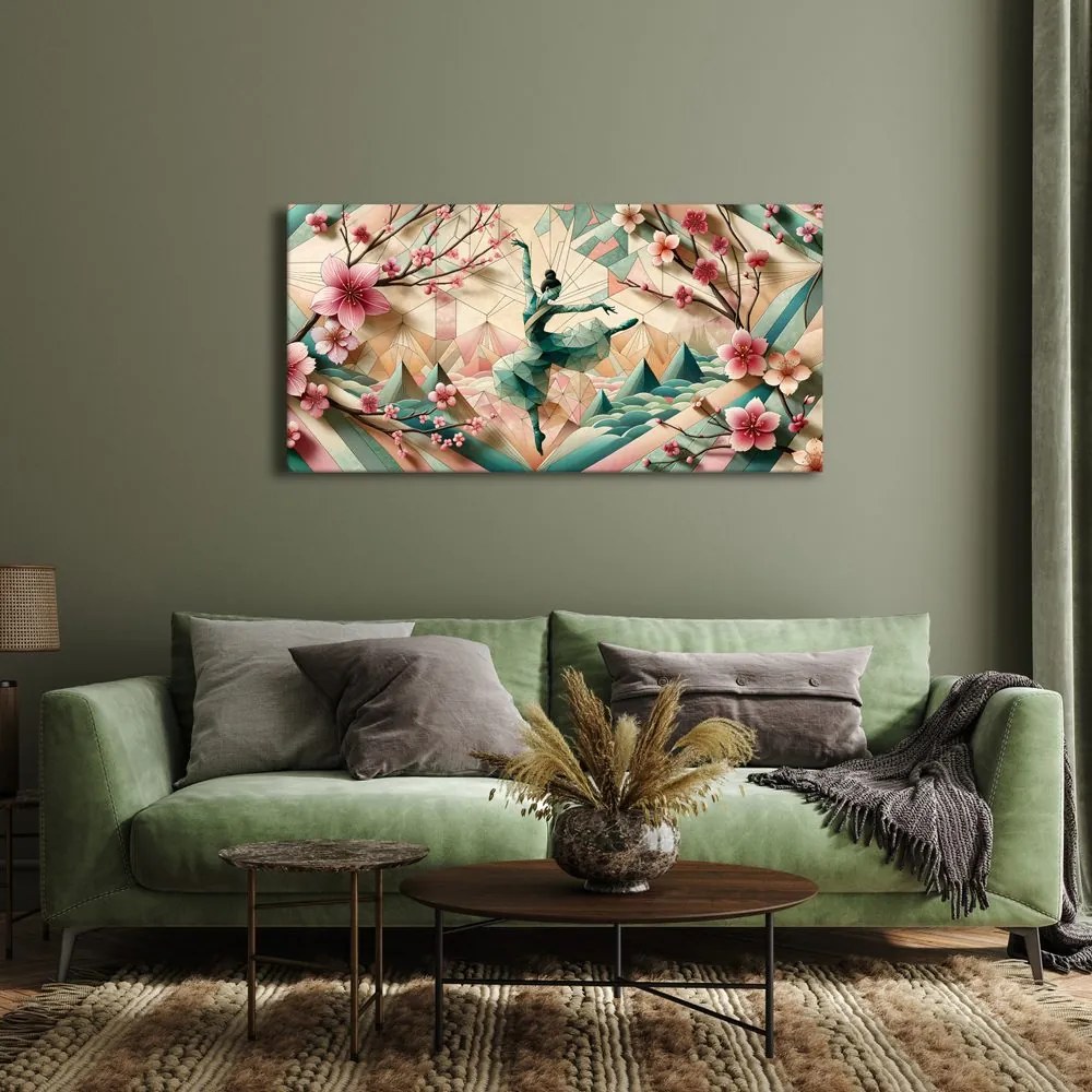 Quadro su tela – Ballerina astratta tra i fiori