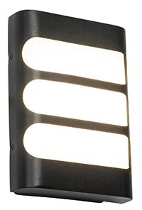 Lampada da parete per esterni nera con LED incl. sensore luce/buio - Gaev