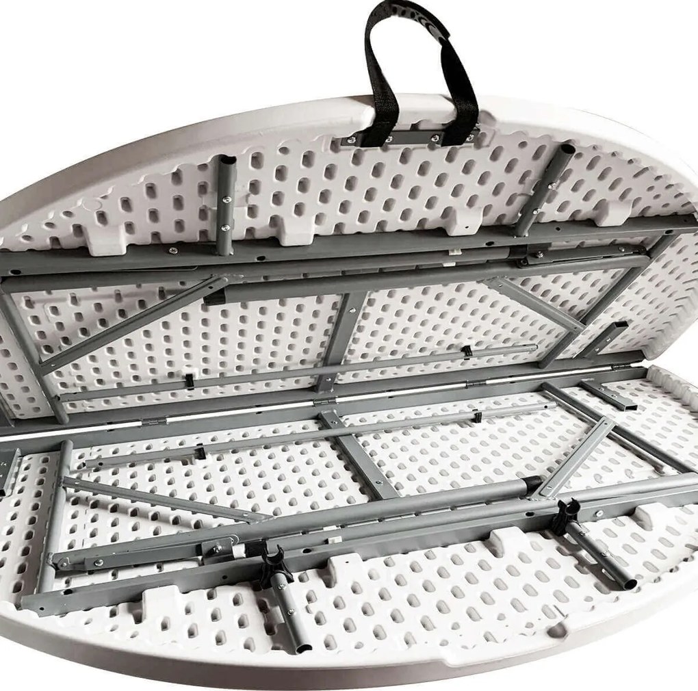 CATE - tavolo catering rotondo pieghevole salvaspazio in acciaio e abs