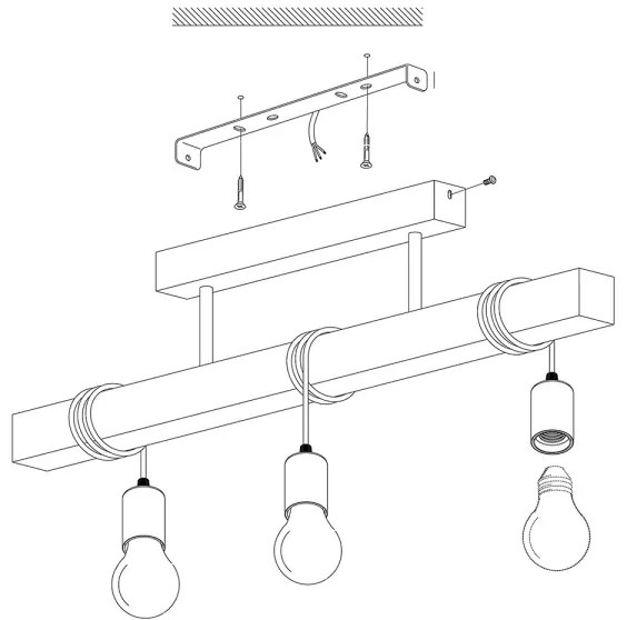 Eglo 33166 - Lampadario fisso TOWNSHEND 3xE27/60W/230V