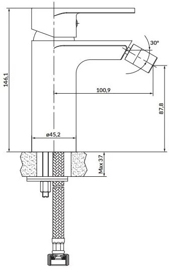 Cersanit S951-317 - Rubinetto del bidet CREA nichel