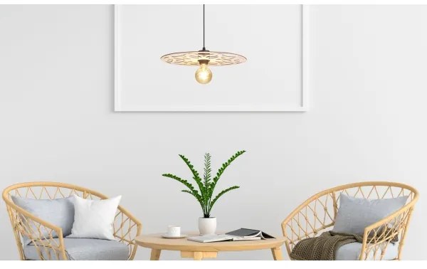 Lampadario a sospensione con filo FALCO 1xE27/60W/230V diametro 40 cm beige