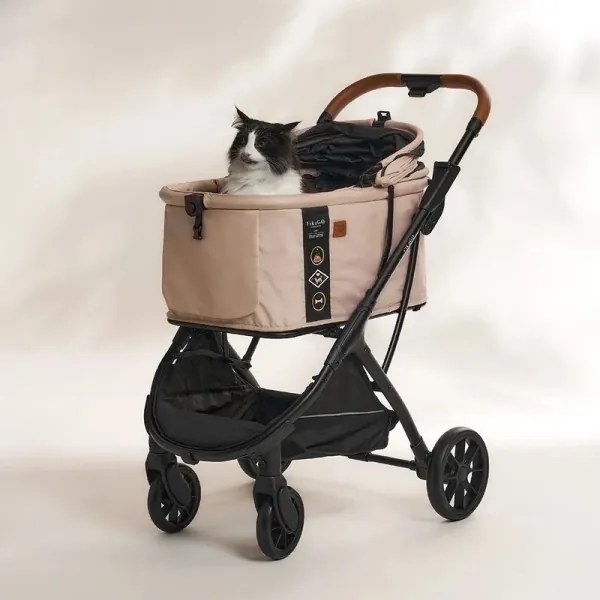 Fikago - Passeggino per cani e gatti AGILE HUGGY beige