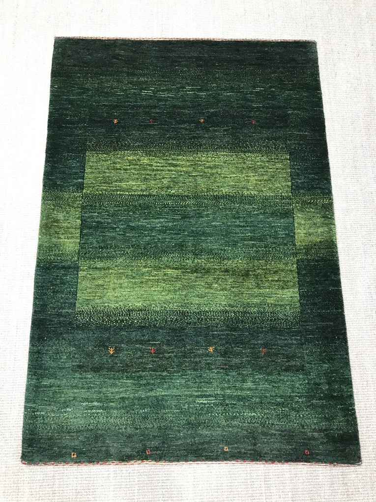 Loribaft Tappeto persiano 140x100 Verde (Iran) Annodato A Mano