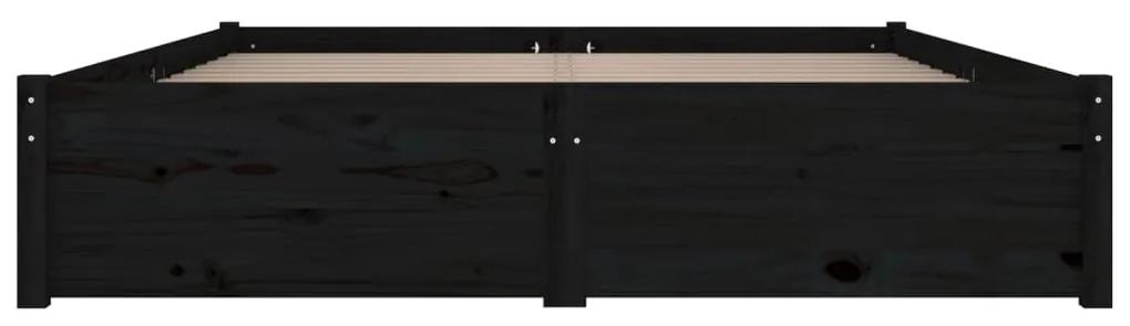 Giroletto con cassetti nero 135x190 cm 4ft6 double