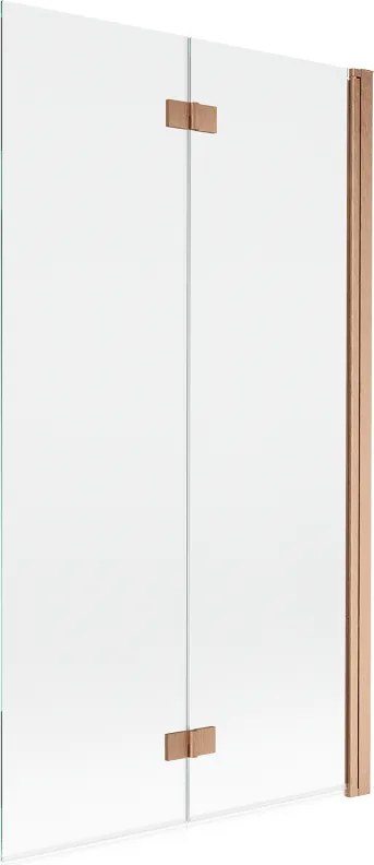 Mexen Mist paratia per doccia a 2 ante destra 100 x 150 cm, trasparente, rame spazzolato - 8A9-100-002-65-00-P