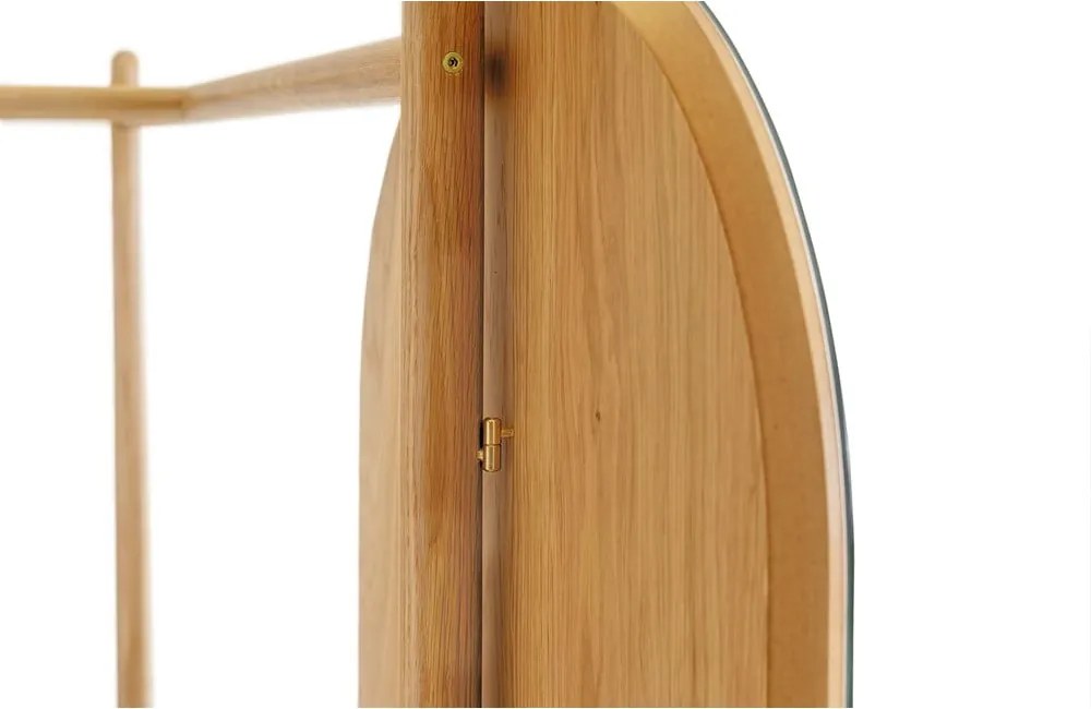 Parete dell'anticamera in legno di quercia con specchio Tripod - Woodman