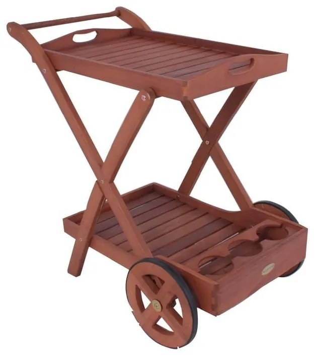 Tavolino di servizio da esterno in eucalipto massiccio 54x88 cm Toledo – Garden Pleasure