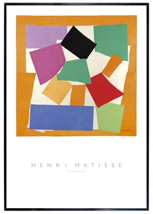 Stampa incorniciata The Snail Matisse nero 70.7 x 100.7 cm