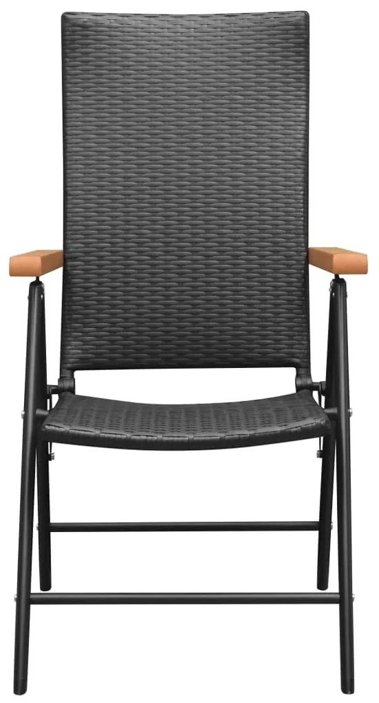 Set da pranzo da giardino 7 pz nero e marrone