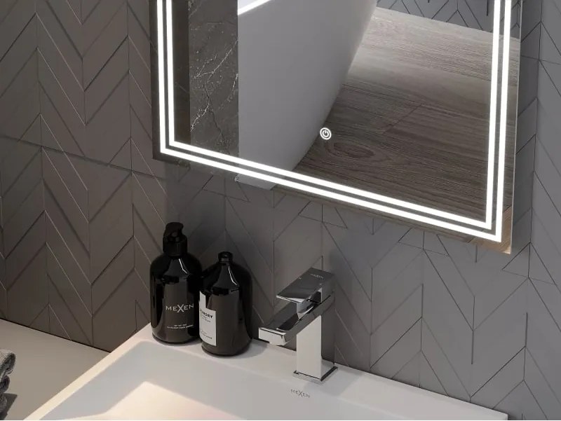 Mexen Taco specchio da bagno retroilluminato 50 x 70 cm, LED 6000K, antiappannamento - 9805-050-070-611-00